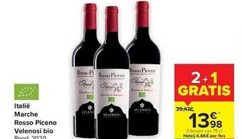 Carrefour Marche rosso piceno velenosi bio aanbieding