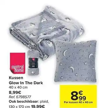 Carrefour Mistral home kussen glow in the dark aanbieding