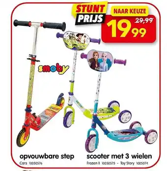 Opvouwbare step, scooter met 3 wielen