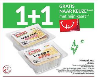 Intermarché Monique ranou of fiorini lasagne, macaroni, pizza of gnocchi aanbieding