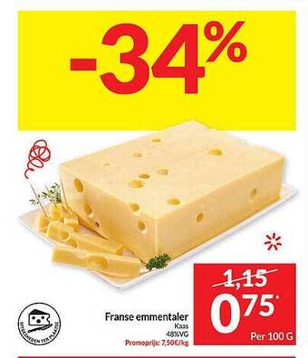 Intermarché Franse emmentaler kaas aanbieding