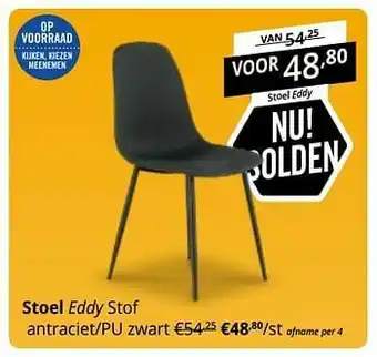 YGO Stoel eddy stof aanbieding