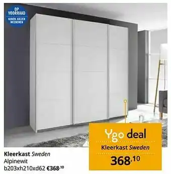 YGO Kleerkast sweden alpinewit aanbieding