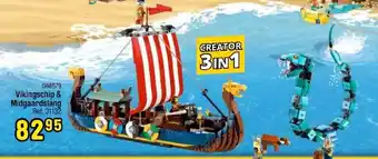 Happyland Lego Creator 3 in 1 Vikingschip & Midgaardslang ref, 31132 - 088579 aanbieding