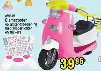 Baby Born Glamscooter op afstandbediening met knipperlichten en stickers 079645