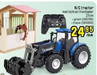 R/C tractor met licht en frontlader 27 cm