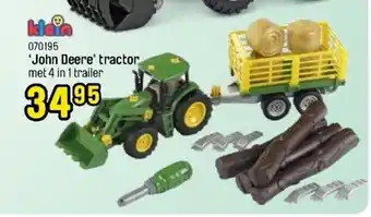 Happyland Klein John Deere tractor met 4 in 1 trailer 070195 aanbieding