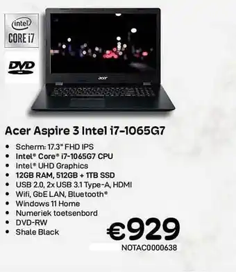 CompuDeals Acer aspire 3 intel i71065g7 aanbieding