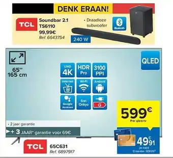 Carrefour Tcl soundbar, tcl qledtv aanbieding