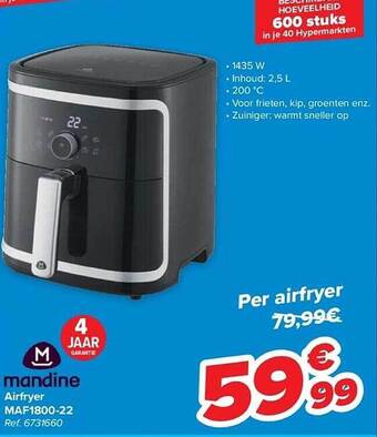 Carrefour Mandine airfryer aanbieding
