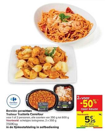 Carrefour Bereide gerechten traiteur trattoria carrefour aanbieding