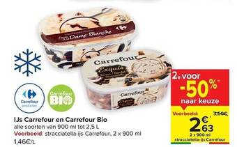 Carrefour Ijs carrefour en carrefour bio aanbieding