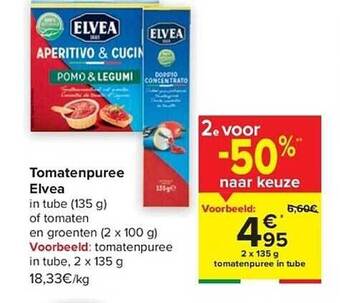 Carrefour Tomatenpuree elvea aanbieding