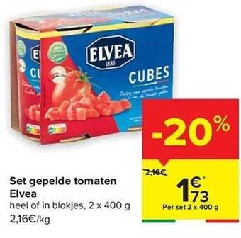 Carrefour Set gepelde tomaten elvea aanbieding