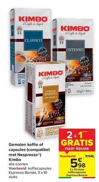 Gemalen koffie of capsules kimbo
