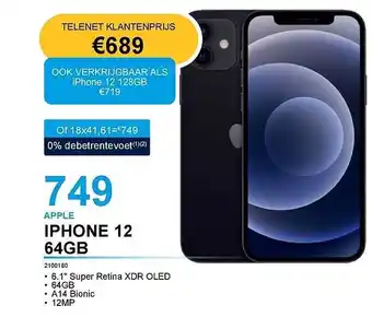 AUVA Apple iphone 12 64gb aanbieding
