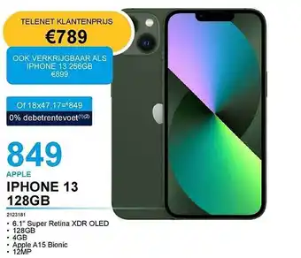 AUVA Apple iphone 13 128gb aanbieding