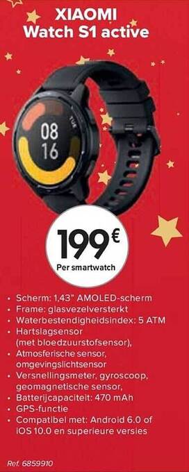 Carrefour Xiaomi watch s1 active aanbieding