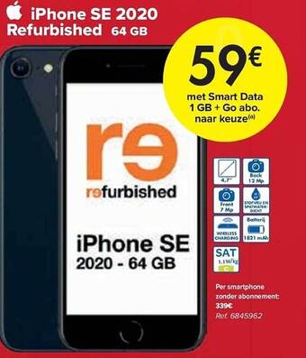 Carrefour Iphone se 2020 refurbished 64 gb aanbieding