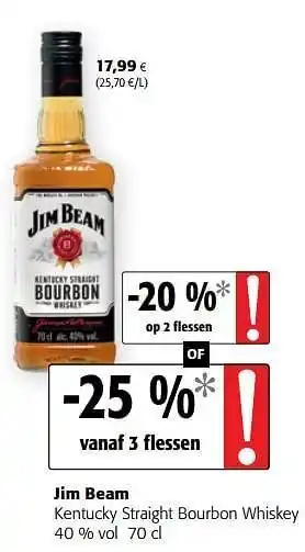 Jim beam kentucky straight bourbon whiskey 70 cl