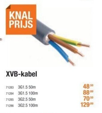 Cevo XVB-Kabel 3G1.5 50m 71283 aanbieding