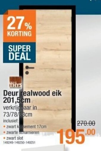 Cevo Deur Realwood eik 201,5cm 149249-149250-149251 aanbieding
