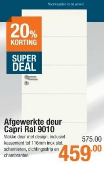 Afgewerkte deur Capri Ral 9010