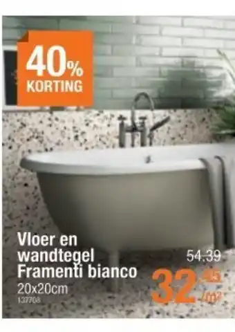 Cevo Vloer en wandtegel Framenti bianco 20x20cm 137703 aanbieding