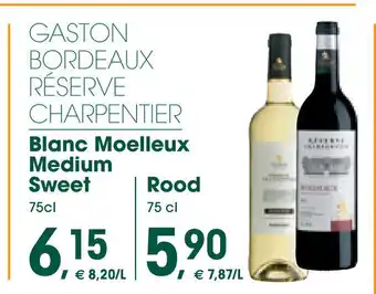Gaston Bordeaux Reserve Charpentier Blanc Moelleux Medium Sweet/Rood 75 cl