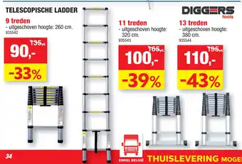 Hubo Telescopische Ladder 13 treden aanbieding