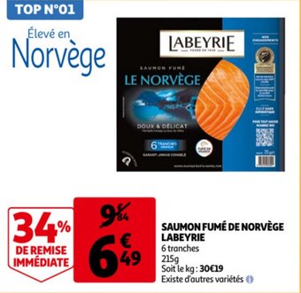 Auchan Labeyrie Saumon Fume De Norvege aanbieding