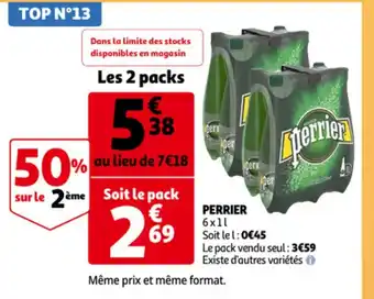 Auchan Perrier 6x1L Les 2 Packs aanbieding
