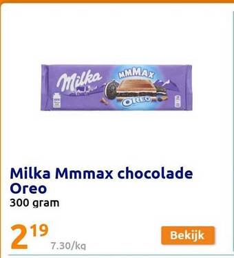 Action Milka mmmax chocolade oreo aanbieding