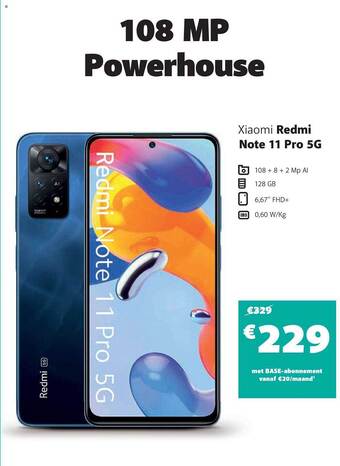 Base Xiaomi redmi note 11 pro 5g aanbieding