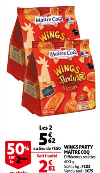 Auchan Wings Party Maitre COQ aanbieding