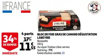 Labeyrie Bloc De Foie Gras De Canard Degustation Barquette 150g