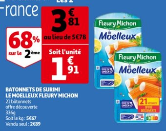 Auchan Batonnets De Surimi Le Moelleux Fleury Michon aanbieding