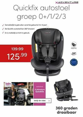 Baby & Tiener Quickfix autostoel aanbieding
