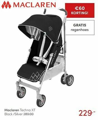 Baby & Tiener Maclaren techno xt black -silver aanbieding