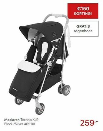 Baby & Tiener Maclaren techno xlr black -silver aanbieding