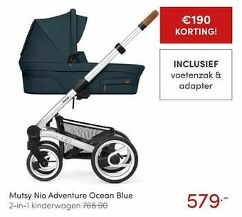 Baby & Tiener Mutsy nio adventure ocean blue 2-in-1 kinderwagen aanbieding