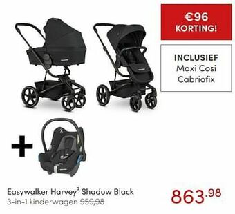 Baby & Tiener Easywalker harvey3 shadow black 3-in-1 kinderwagen aanbieding