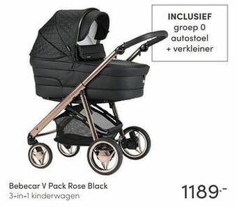 Baby & Tiener Bebecar v pack rose black 3-in-1 kinderwagen aanbieding