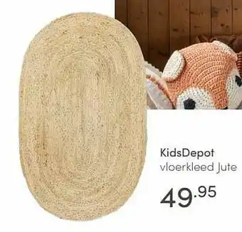 Baby & Tiener Kidsdepot vloerkleed jute aanbieding