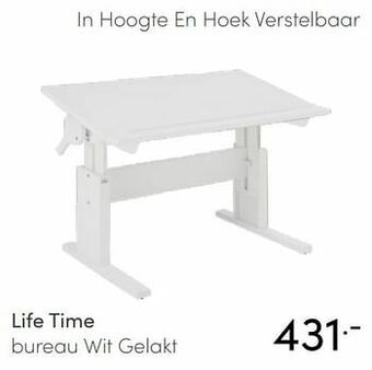 Baby & Tiener Life time bureau wit gelakt aanbieding