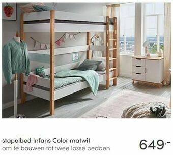 Baby & Tiener Stapelbed infans color matwit aanbieding