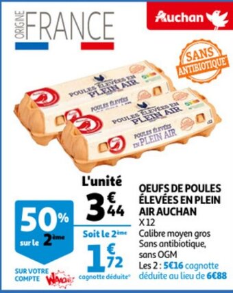 Auchan Oeufs De Poules Elevees En Plein Air Auchan aanbieding