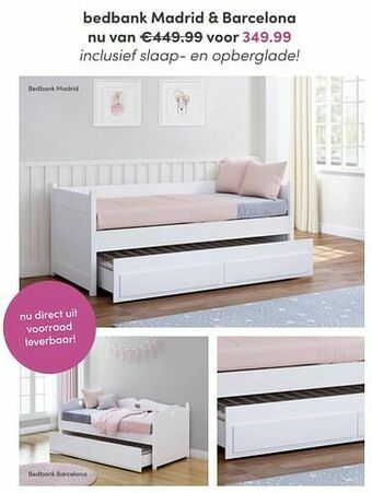 Baby & Tiener Bedbank madrid + barcelona aanbieding