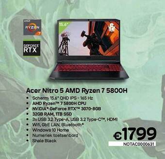CompuDeals Acer nitro 5 amd ryzen 7 5800h aanbieding