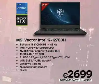 CompuDeals Msi vector intel i7-12700h aanbieding